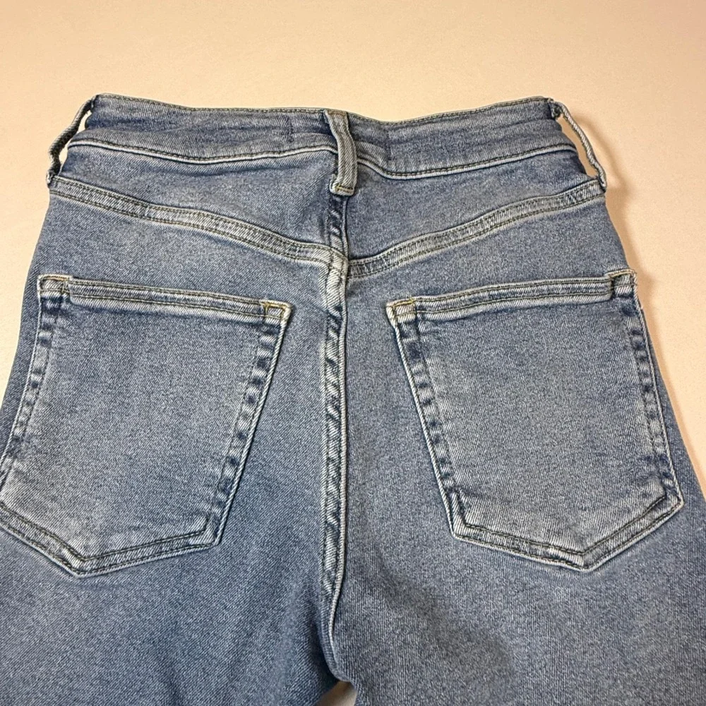 We The Free‎ Free People High Rise Skinny Jeans Blue Raw Hem Denim Womens 26